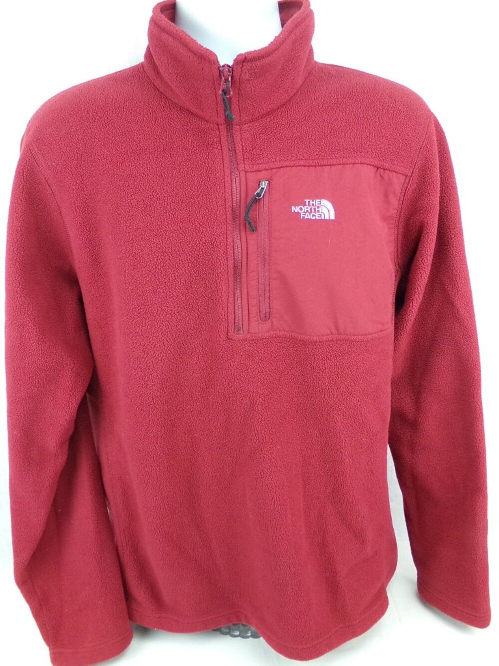 The North Face Fleece Pullover L Red 1/2 Zip Preppy Jacket Outdoor